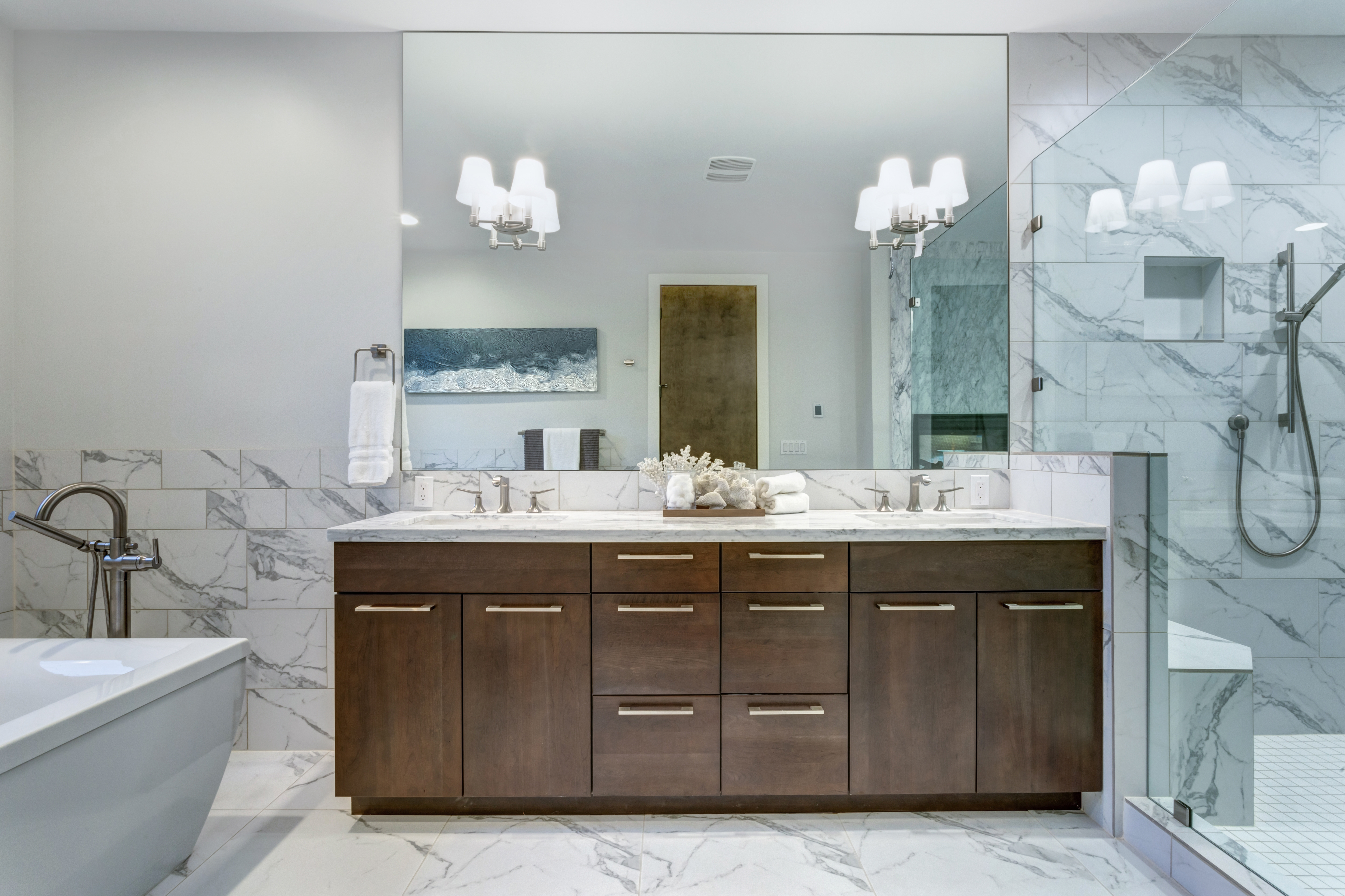 Gulf Breeze Bathroom Remodel 32561 Marble and White